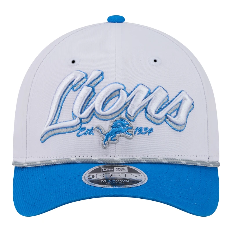Casquette ajustable New Era blanche Detroit Lions Team Loyal A-Frame 9FORTY pour homme