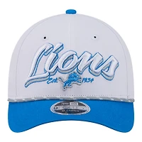 Casquette ajustable New Era blanche Detroit Lions Team Loyal A-Frame 9FORTY pour homme