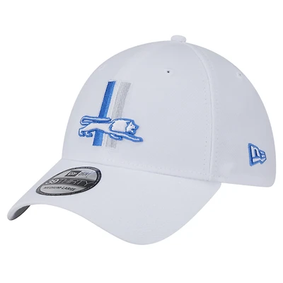 Men's New Era White Detroit Lions Throwback 39THIRTY Flex Hat