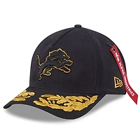 Casquette ajustable A-Frame 9FORTY noire des Lions de Detroit pour homme New Era x Alpha Industries