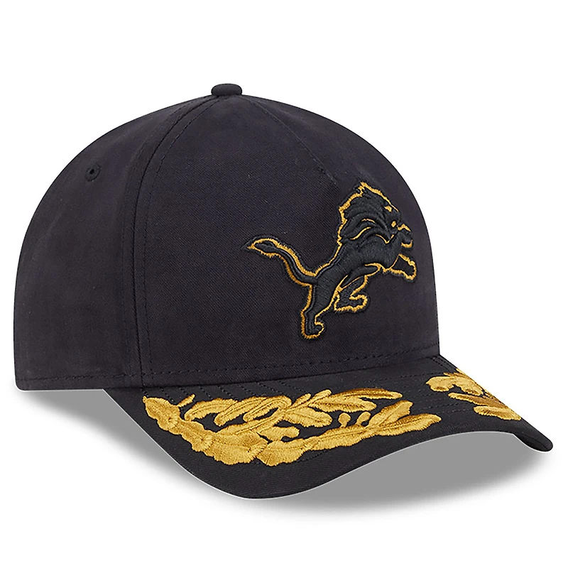 Men's New Era x Alpha Industries  Black Detroit Lions A-Frame 9FORTY Adjustable Hat