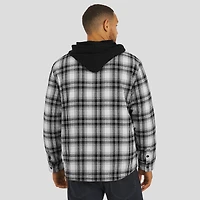 Men's NFL x Darius Rucker Collection by Fanatics Black Detroit Lions Plaid Flannel Quilted Full-Snap Hooded Shacket