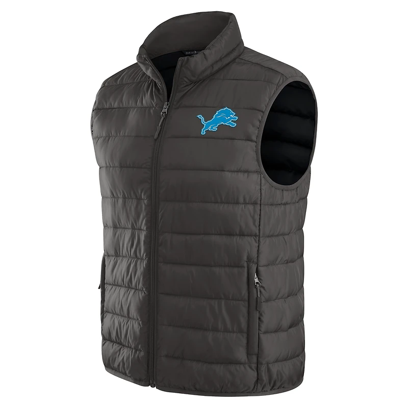 Men's NFL x Darius Rucker Collection by Fanatics Charcoal Detroit Lions Packable Full-Zip Vest with Travel Bag