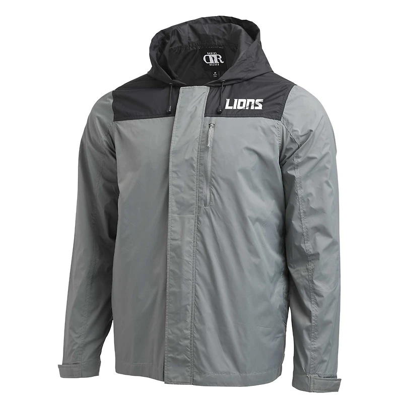 Veste coupe-vent entièrement zippée pour homme de la collection NFL x Darius Rucker Fanatics, gris, Detroit Lions