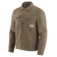 Men's NFL x Darius Rucker Collection by Fanatics Tan Detroit Lions Trucker Full-Button Jacket