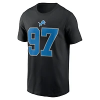 T-shirt Nike Aidan Hutchinson pour homme avec nom et numéro de joueur des Lions Detroit noir