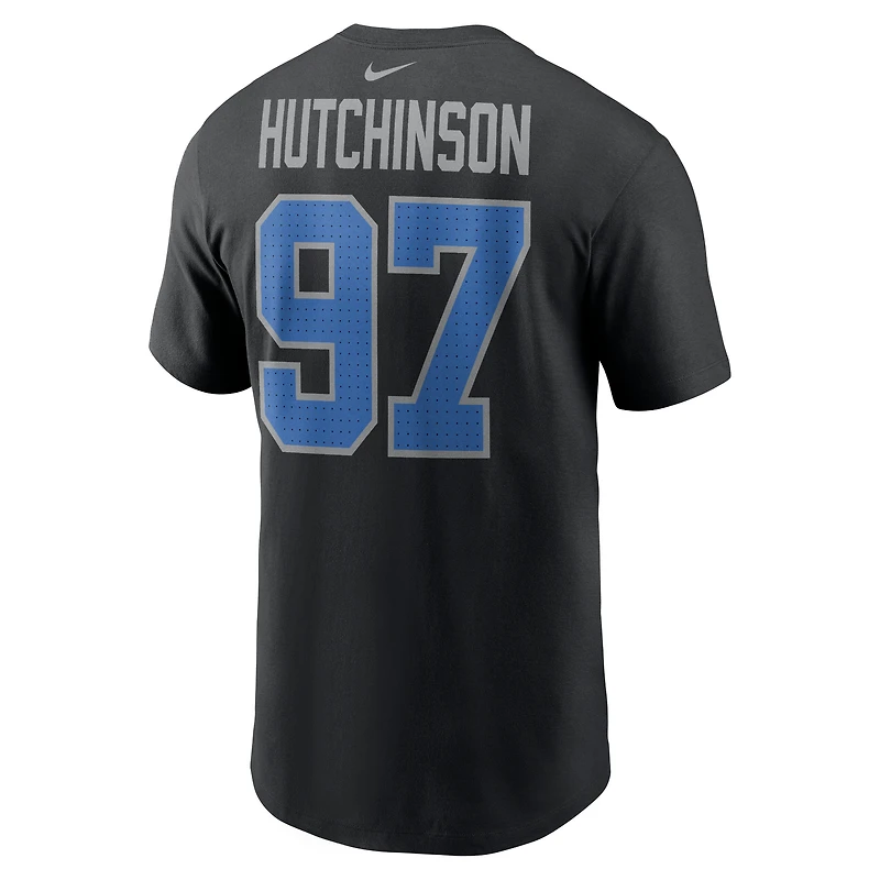 T-shirt Nike Aidan Hutchinson pour homme avec nom et numéro de joueur des Lions Detroit noir