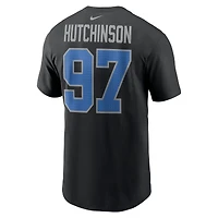 T-shirt Nike Aidan Hutchinson pour homme avec nom et numéro de joueur des Lions Detroit noir