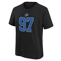 T-shirt Nike Aidan Hutchinson pour homme avec nom et numéro de joueur des Lions Detroit noir