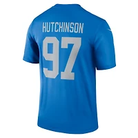 Maillot Nike Aidan Hutchinson bleu pour homme des Lions de Détroit, légende alternative
