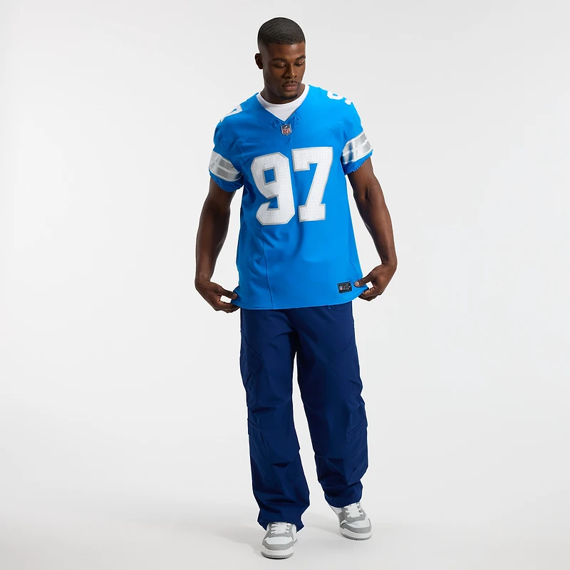 Men's Nike Aidan Hutchinson Blue Detroit Lions Alternate Vapor F.U.S.E. Elite Jersey