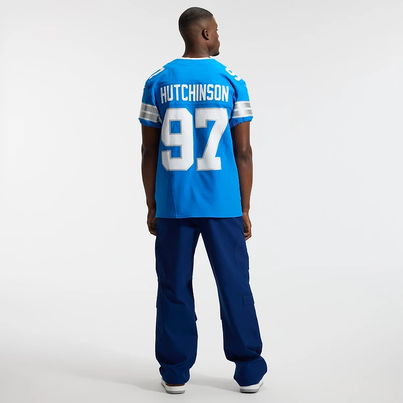 Men's Nike Aidan Hutchinson Blue Detroit Lions Alternate Vapor F.U.S.E. Elite Jersey