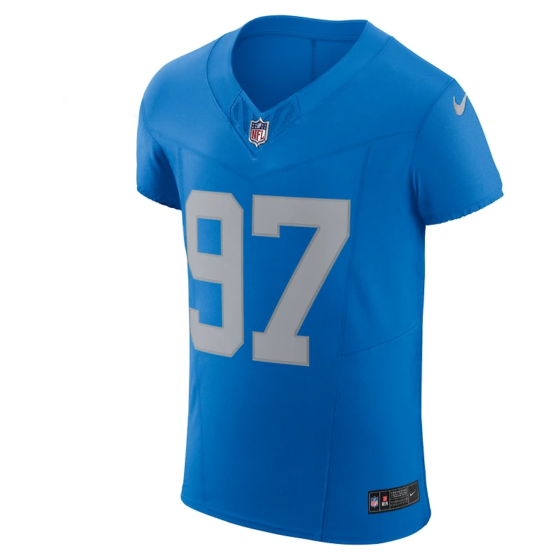 Men's Nike Aidan Hutchinson Blue Detroit Lions Alternate Vapor F.U.S.E. Elite Jersey