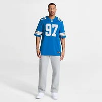 Men's Nike Aidan Hutchinson Blue Detroit Lions Team Game Jersey