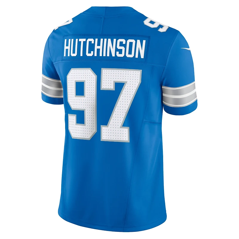 Maillot Nike Aidan Hutchinson bleu pour homme des Detroit Lions, édition limitée, Vapor F.U.S.E.