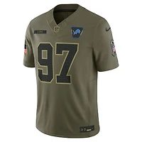 Maillot Nike Aidan Hutchinson Olive Detroit Lions 2025 Salute to Service Limited pour homme
