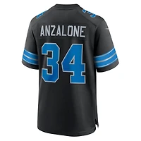 Maillot Nike Alex Anzalone pour homme, noir, 2e match alternatif des Detroit Lions