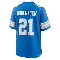 Men's Nike Amik Robertson  Blue Detroit Lions Game Jersey
