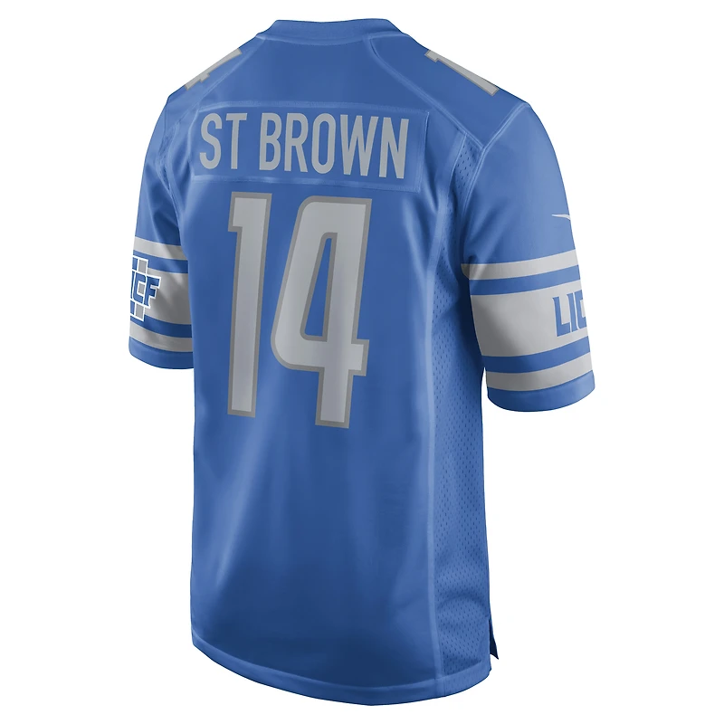 Men's Nike Amon-Ra St. Brown Blue Detroit Lions Game Player Jersey