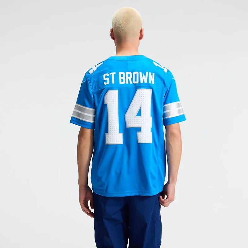 Men's Nike Amon-Ra St. Brown Blue Detroit Lions Vapor F.U.S.E. Stitched Limited Jersey