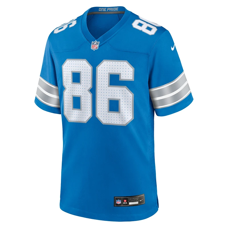 Men's Nike Anthony Firkser  Blue Detroit Lions Team Game Jersey