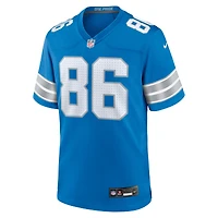 Men's Nike Anthony Firkser  Blue Detroit Lions Team Game Jersey