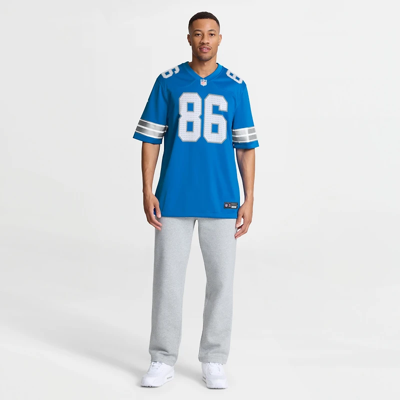 Maillot de match Nike Anthony Firkser bleu des Lions Détroit pour homme