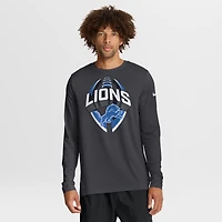 Men's Nike Anthracite Detroit Lions Primetime Legend Icon Performance Long Sleeve T-Shirt