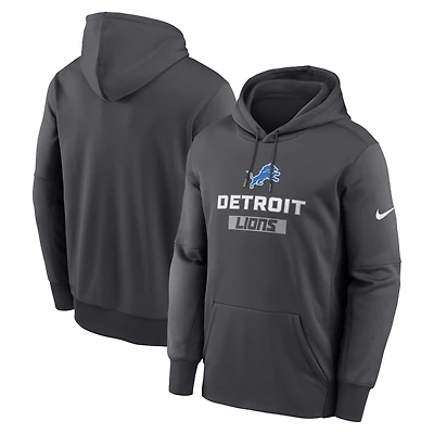 Men's Nike Anthracite Detroit Lions Toss Sweep Therma Hoodie