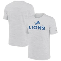 T-shirt Nike Ash Detroit Lions Blitz Velocity Modern Performance pour homme