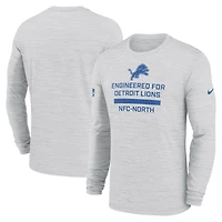 Men's Nike Ash Detroit Lions Sideline Velocity Performance Long Sleeve T-Shirt