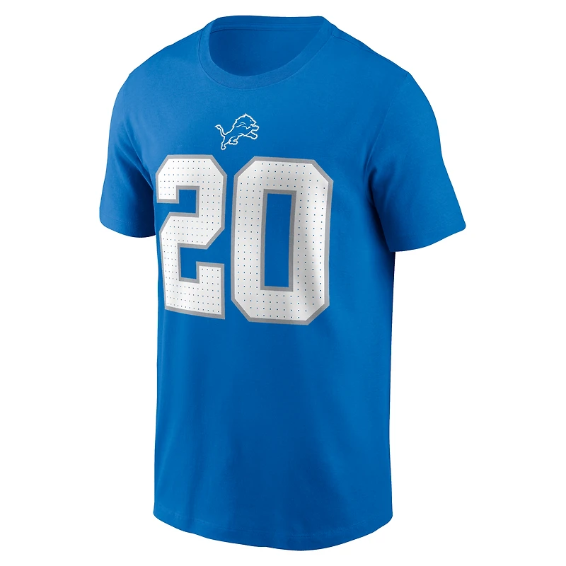 Men's Nike Barry Sanders Blue Detroit Lions Retired Name & Number T-Shirt