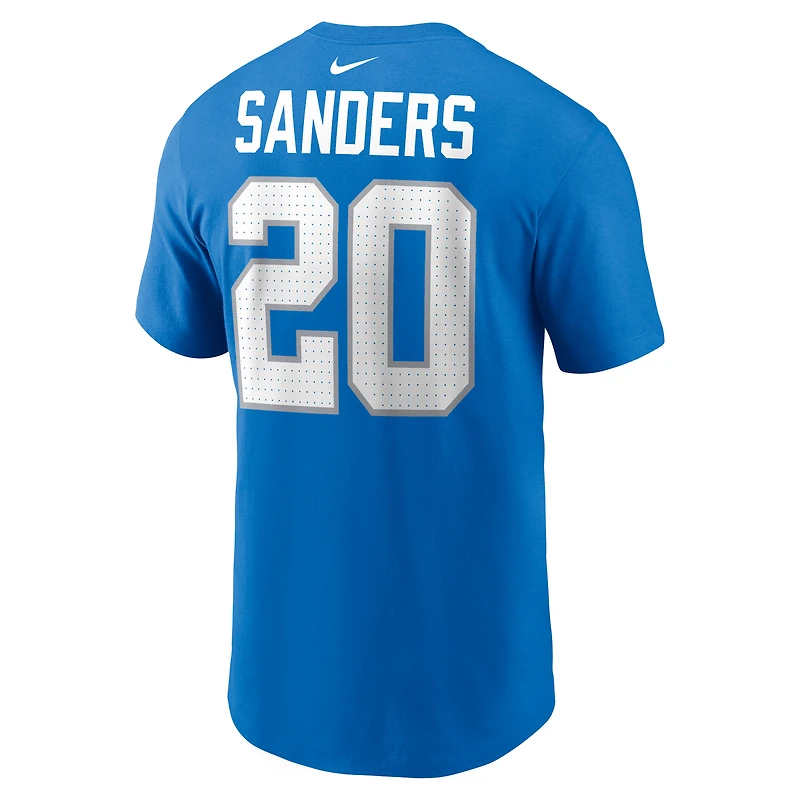 Men's Nike Barry Sanders Blue Detroit Lions Retired Player Name & Number T-Shirt