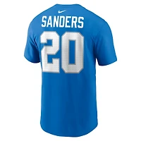 Men's Nike Barry Sanders Blue Detroit Lions Retired Player Name & Number T-Shirt