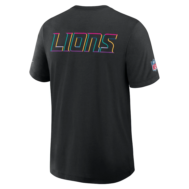 Men's Nike Black Detroit Lions 2025 NFL Crucial Catch Tri-Blend Dri-FIT T-Shirt