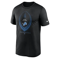 T-shirt Nike Legend Icon Dri-FIT noir Detroit Lions pour homme, grandes tailles