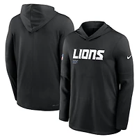 Men's Nike Black Detroit Lions Big & Tall Sideline Dri-FIT Long Sleeve Hoodie T-Shirt