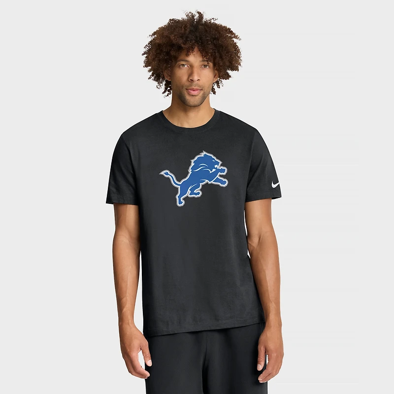Men's Nike Black Detroit Lions Essential Logo T-Shirt