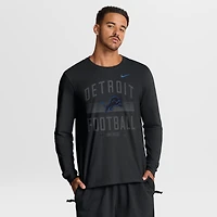 T-shirt à manches longues Nike Detroit Lions Essential noir pour homme