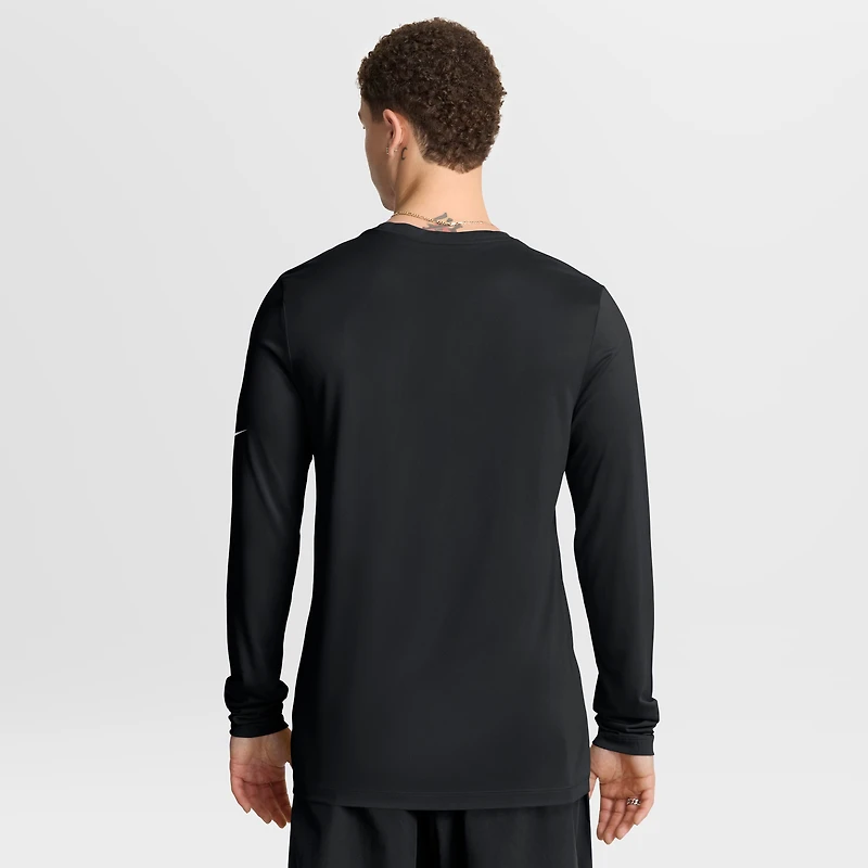 T-shirt à manches longues Nike Detroit Lions Legend Icon Dri-FIT noir pour homme