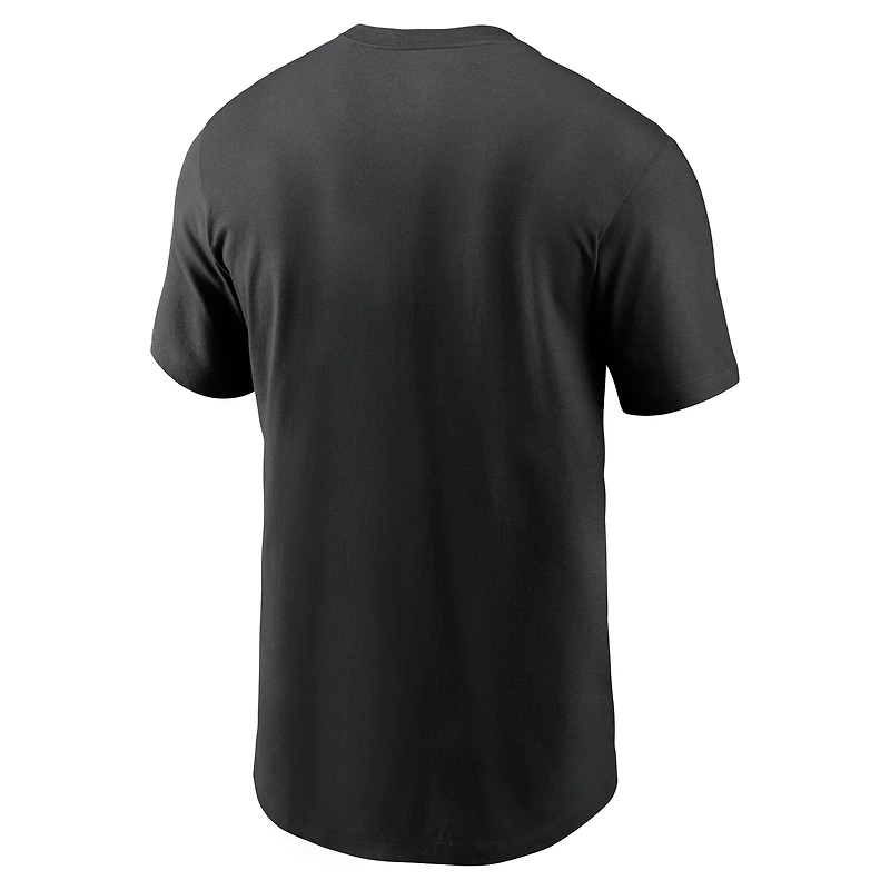 T-shirt Nike noir avec logo principal des Lions de Detroit pour homme