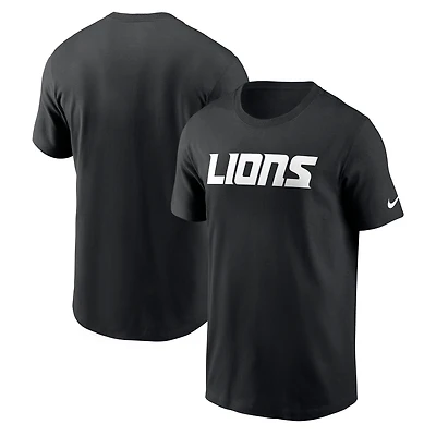 T-shirt essentiel Nike Blue Detroit Lions Primetime Wordmark pour hommes