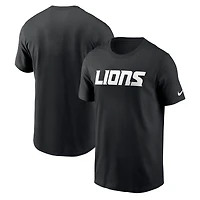 T-shirt essentiel Nike Blue Detroit Lions Primetime Wordmark pour hommes