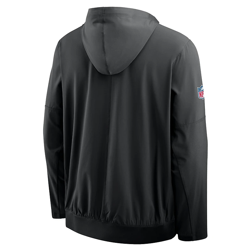 Men's Nike Black Detroit Lions Sideline Alt Pack Anorak Half-Zip Hoodie Jacket