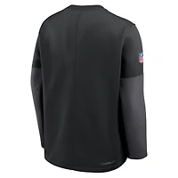 T-shirt Nike noir à manches longues Therma-FIT pour homme, motif coach des Lions de Detroit