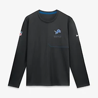 T-shirt à manches longues Nike Detroit Lions Sideline Coaches UV Dri-FIT pour homme, noir