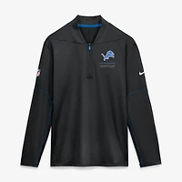 Pull-over Nike Detroit Lions Sideline Dri-FIT à demi-zip noir pour homme