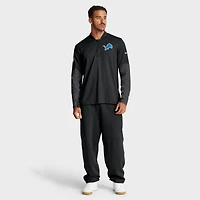 Pull Nike noir à demi-zip pour homme Detroit Lions Sideline Dri-FIT