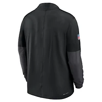 Pull Nike noir à demi-zip pour homme Detroit Lions Sideline Dri-FIT