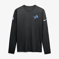 Men's Nike Black Detroit Lions Sideline Small Logo Legend Dri-FIT Long Sleeve T-Shirt